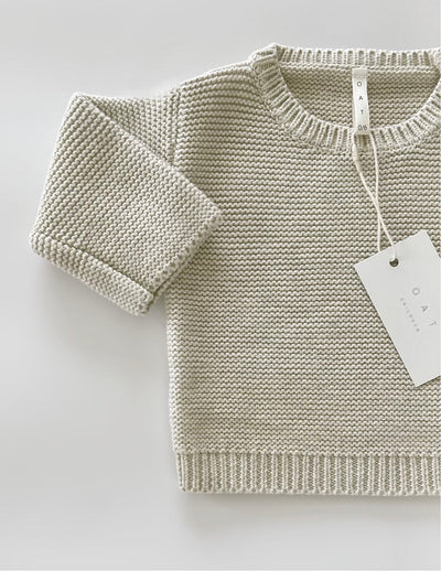 Purl Knit Sweater ‘Gray Marle’