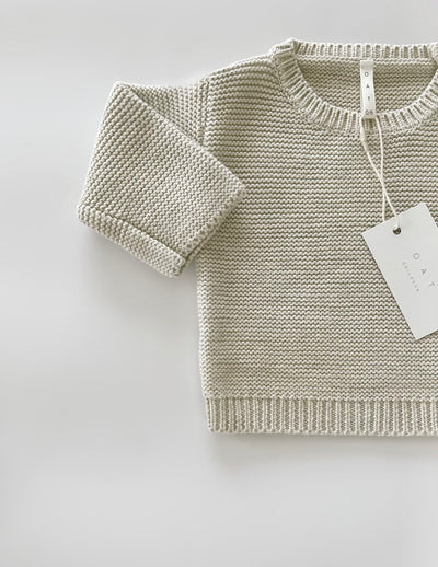 Purl Knit Sweater ‘Gray Marle’