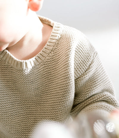 Purl Knit Sweater ‘Gray Marle’