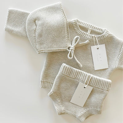 Purl Knit Sweater ‘Gray Marle’