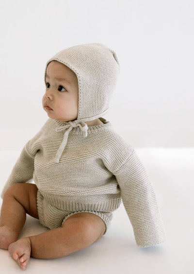 Purl Knit Sweater ‘Gray Marle’