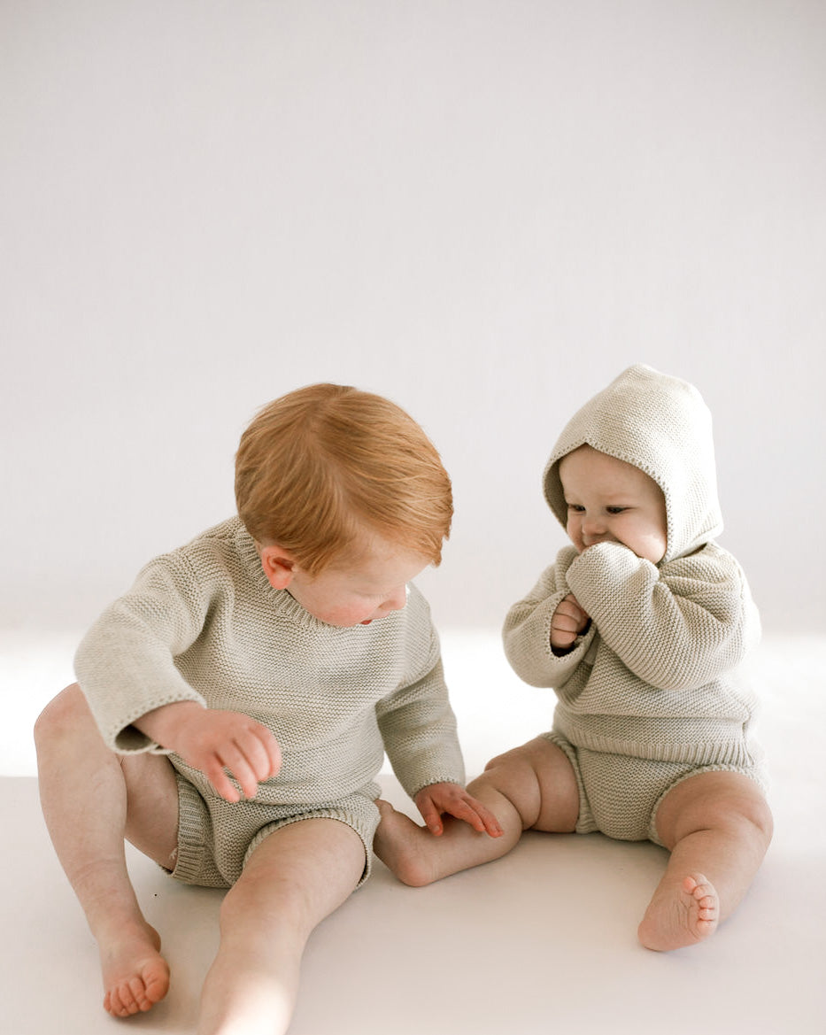 Purl Knit Sweater ‘Gray Marle’