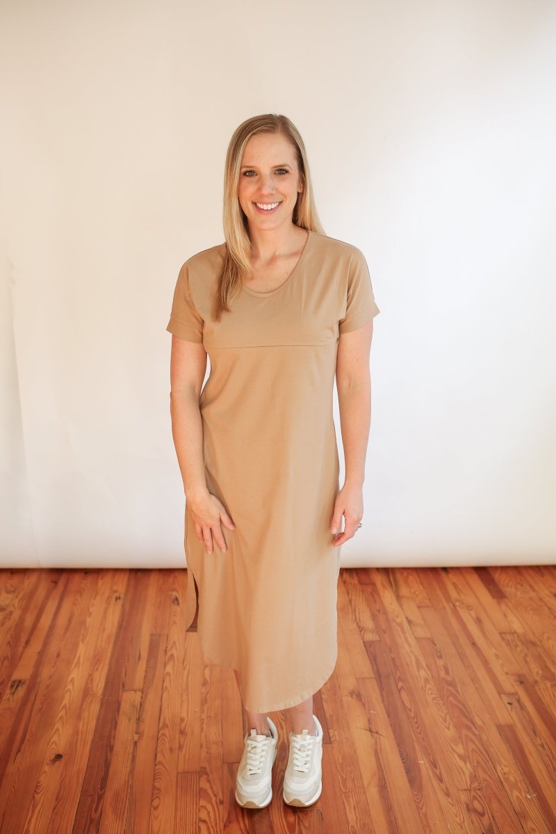 nursing friendly t shirt dress The Easy Going Nursing Tee Dress