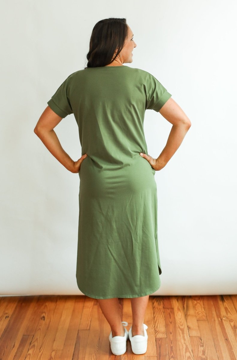 nursing friendly t shirt dress Classic Nursing T-shirt Mini Dress | Black - M