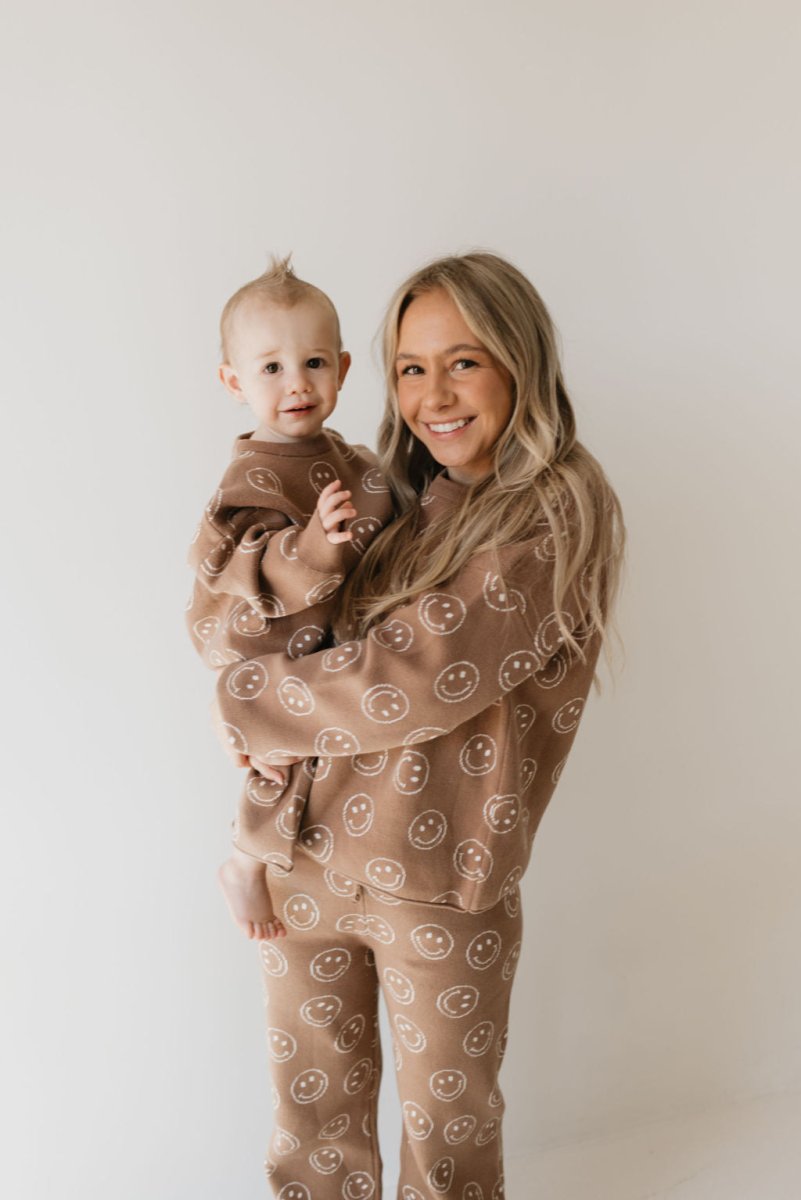 Knit Pant Set - Tan Just Smile
