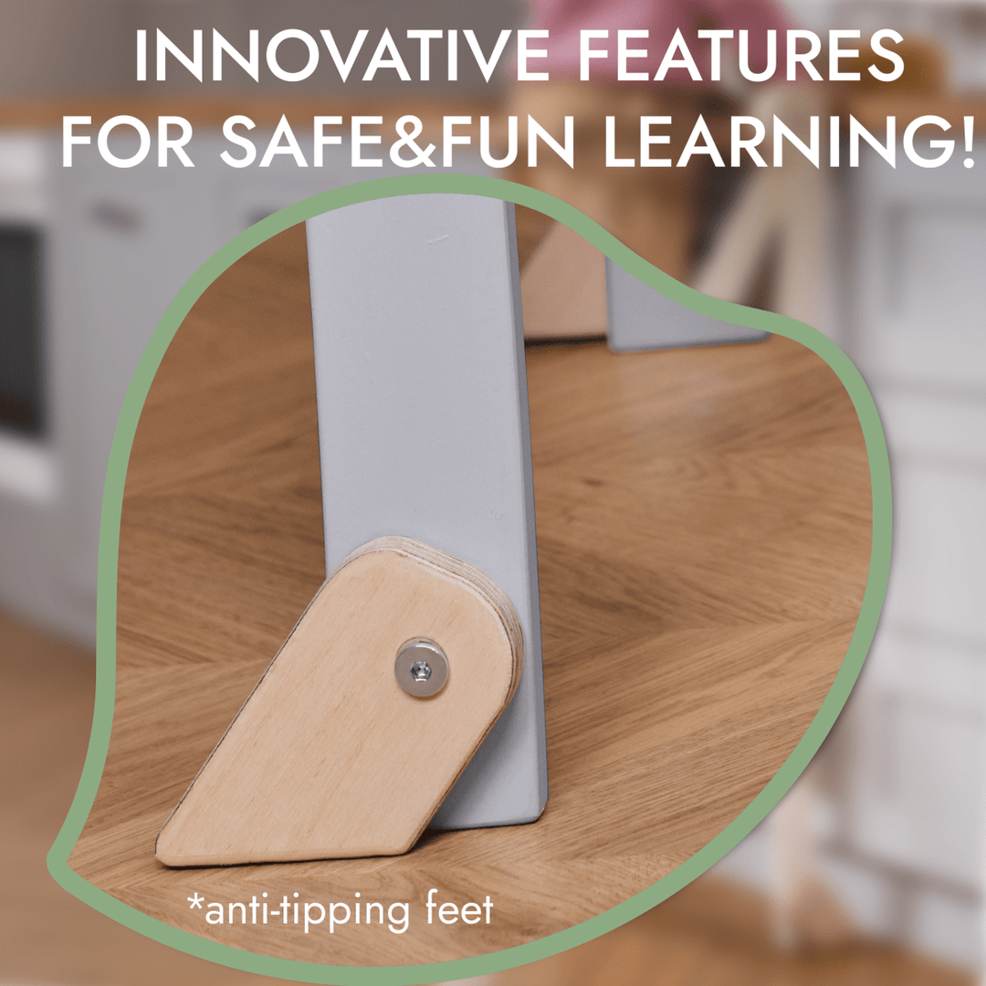 Learning Tower: Foldable Step Stool for Toddlers - Gray