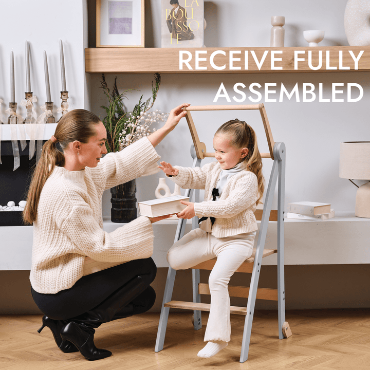 Learning Tower: Foldable Step Stool for Toddlers - Gray