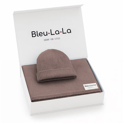 Luxe Collection 100% Organic Cotton Luxury Knit Baby Blanket + Hat Set with Gift Box