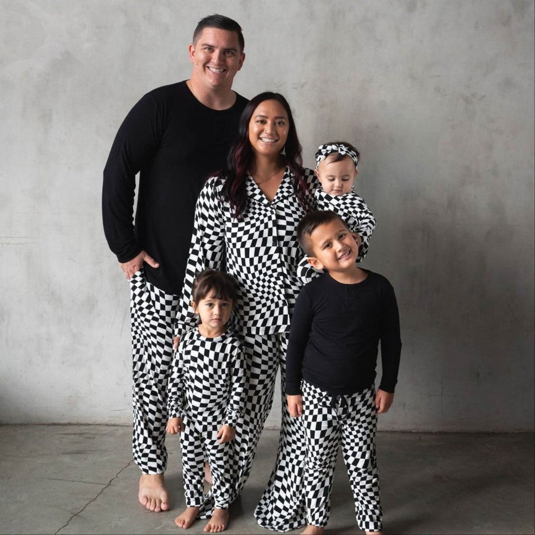Mens Bamboo Jogger (B&amp;W) - Everyday Check