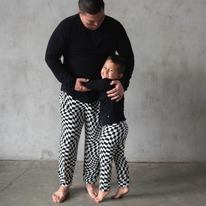 Mens Bamboo Jogger (B&amp;W) - Everyday Check