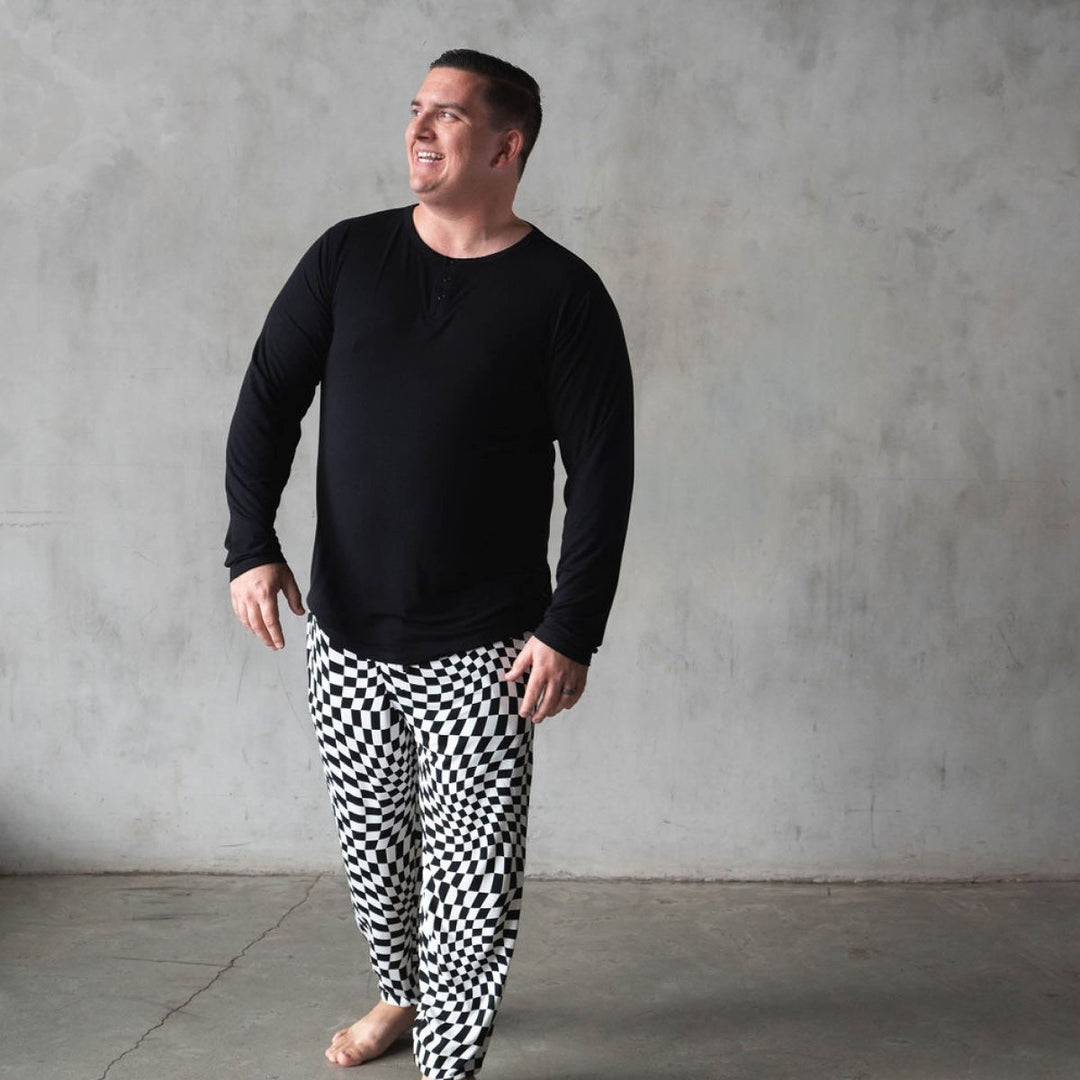 Mens Bamboo Jogger (B&amp;W) - Everyday Check