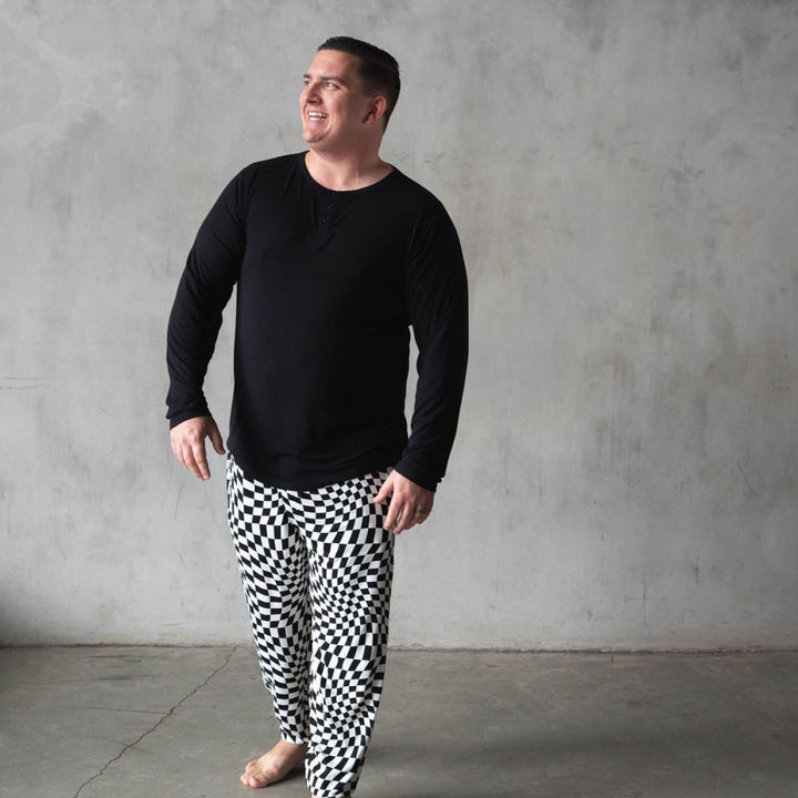 Mens Bamboo Jogger (B&amp;W) - Everyday Check