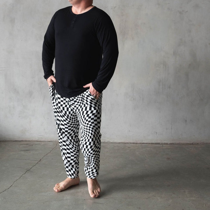 Mens Bamboo Jogger (B&amp;W) - Everyday Check