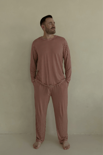 Men's Bamboo Pajamas - Red Gingham