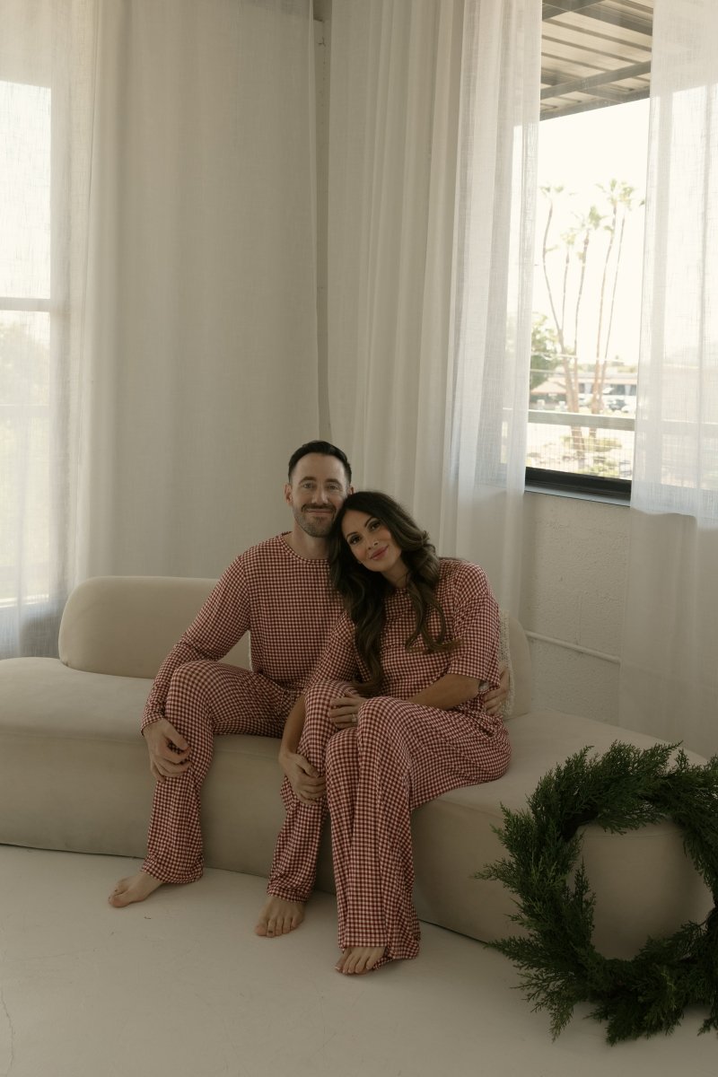 Men's Bamboo Pajamas - Red Gingham