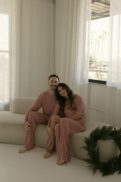 Men's Bamboo Pajamas - Red Gingham