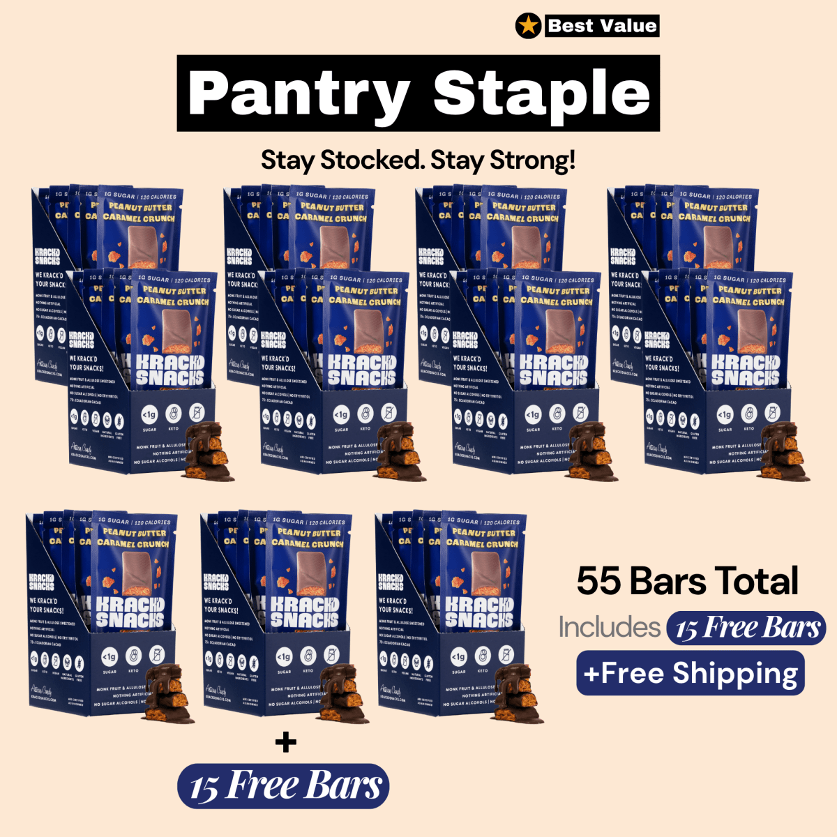 Milk Chocolate Peanut Butter Caramel Crunch (Keto | Vegan)