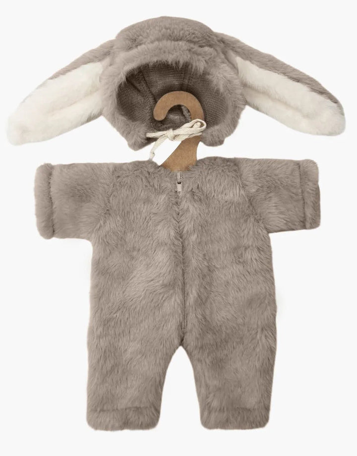 Minikane Bunny Outfit in taupe faux fur