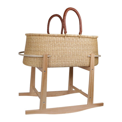 Modern Rocking Bassinet Stand- Natural Pine