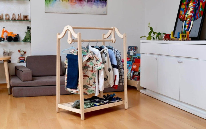 Montessori Wooden Kids Clothing Rack