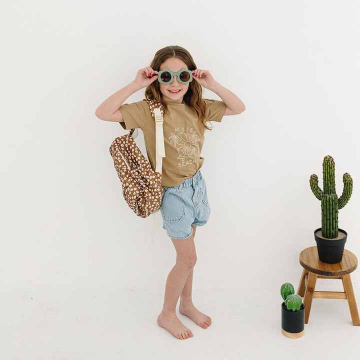 Mustard Floral Mini Backpack