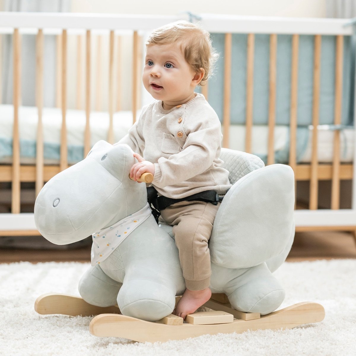 Nattou Rocking Toy Crocodile Romeo - Light Green | Bee Like Kids