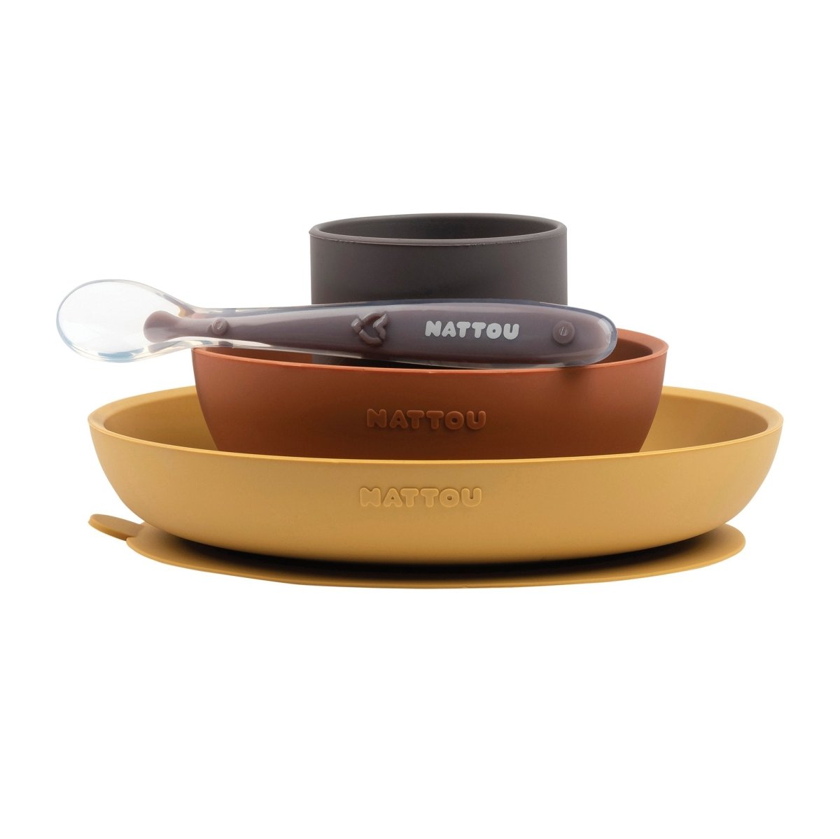 Nattou Silicone Children Tableware Set of 4 Pieces