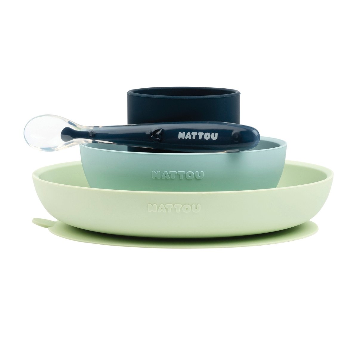 Nattou Silicone Children Tableware Set of 4 Pieces
