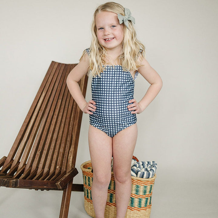 Navy Gingham One-Piece