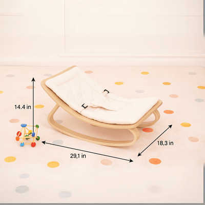 Nest Wooden Baby Rocker – Natural Infant Lounger with Soft Padded Seat