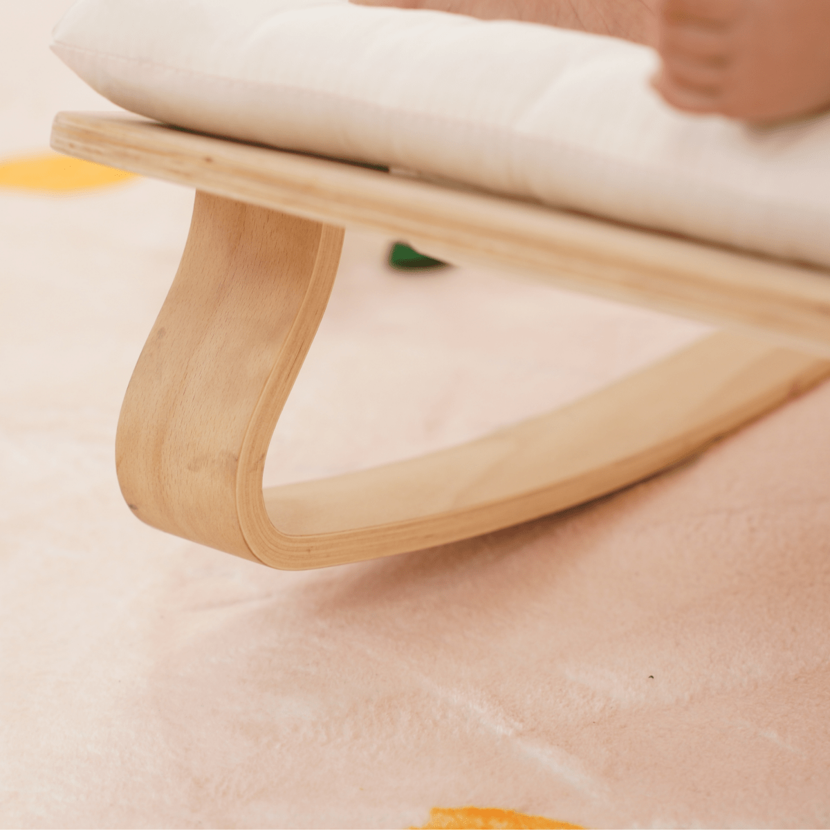 Nest Wooden Baby Rocker – Natural Infant Lounger with Soft Padded Seat
