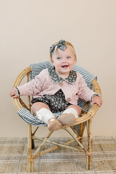 Olive Bloom Bubble Romper