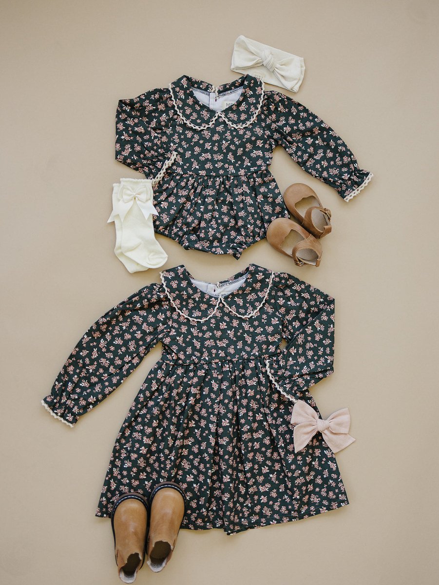 Olive Bloom Bubble Romper