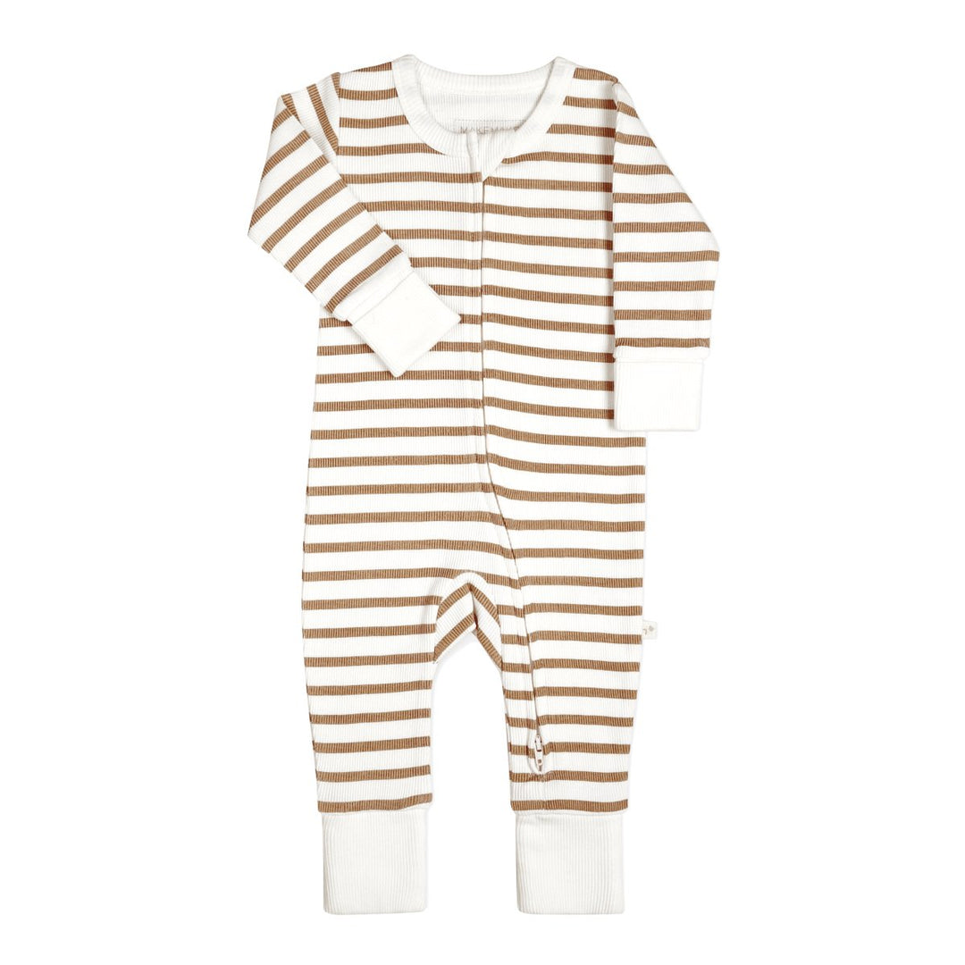 Organic Baby 2-Way Zip Romper - Stripes