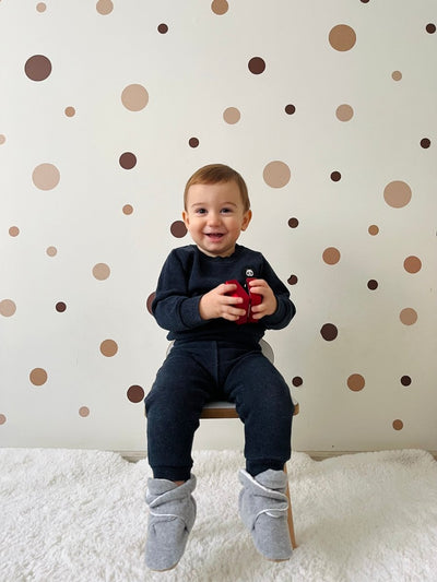 Organic Baby Booties, Newborn Booties Basic, Gray