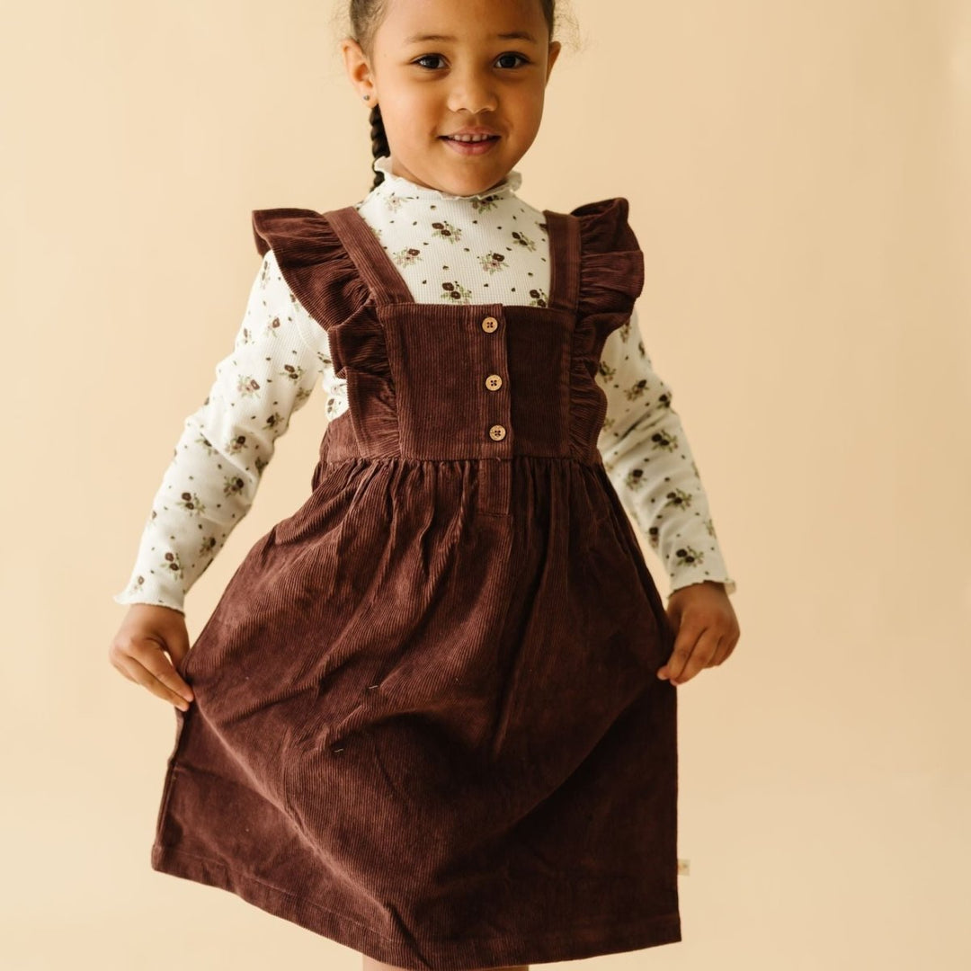 Organic Corduroy Ruffle Dress