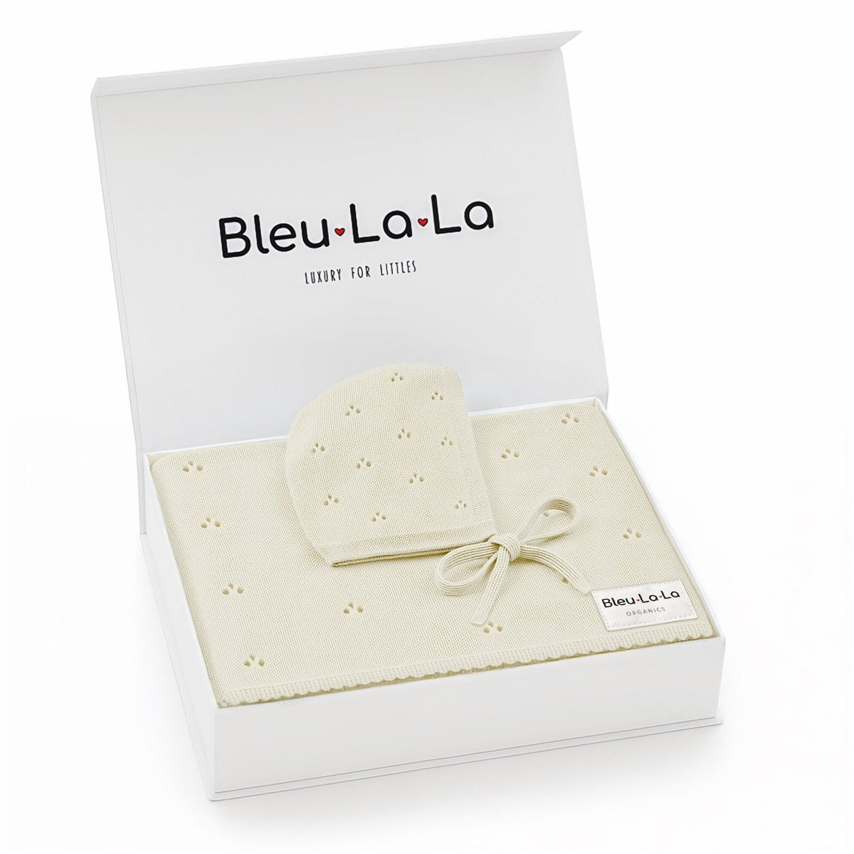 Organic Pointelle Swaddle Blanket + Hat Gift Set