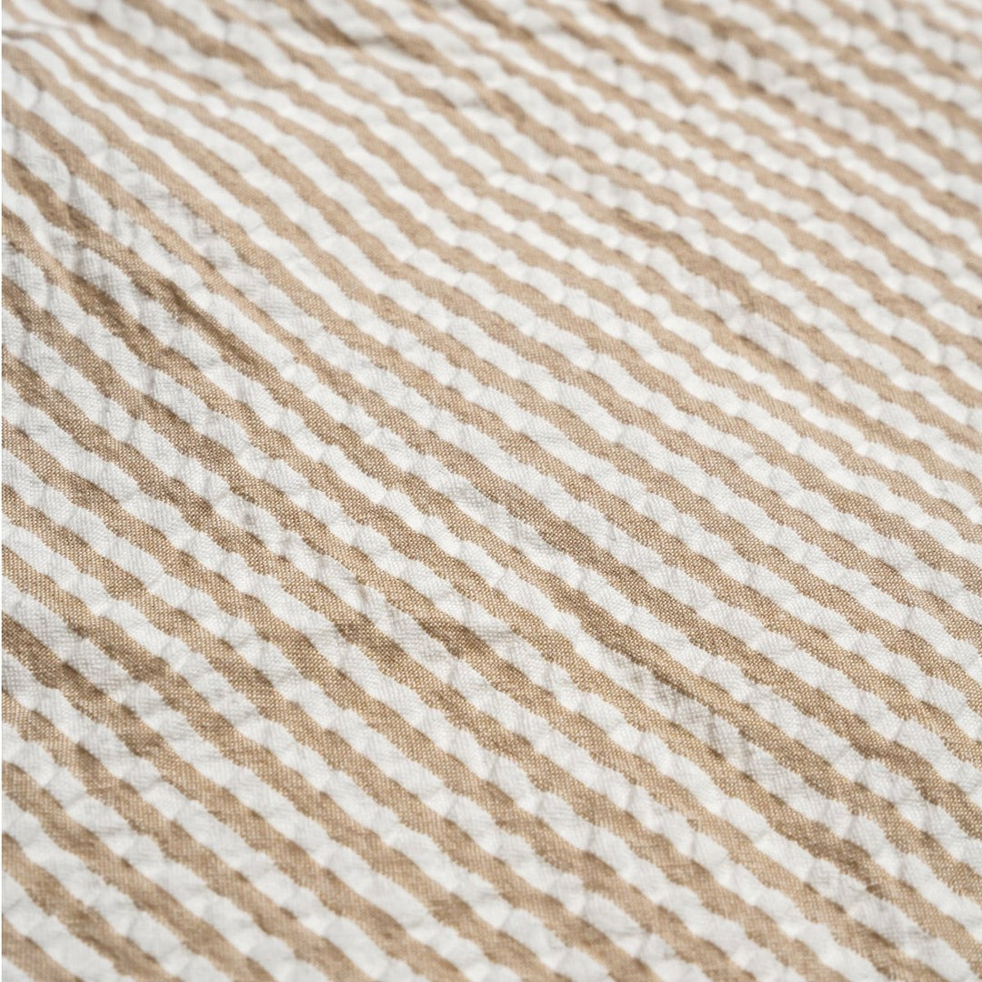 Organic Short Bubble Romper - Brown Stripes