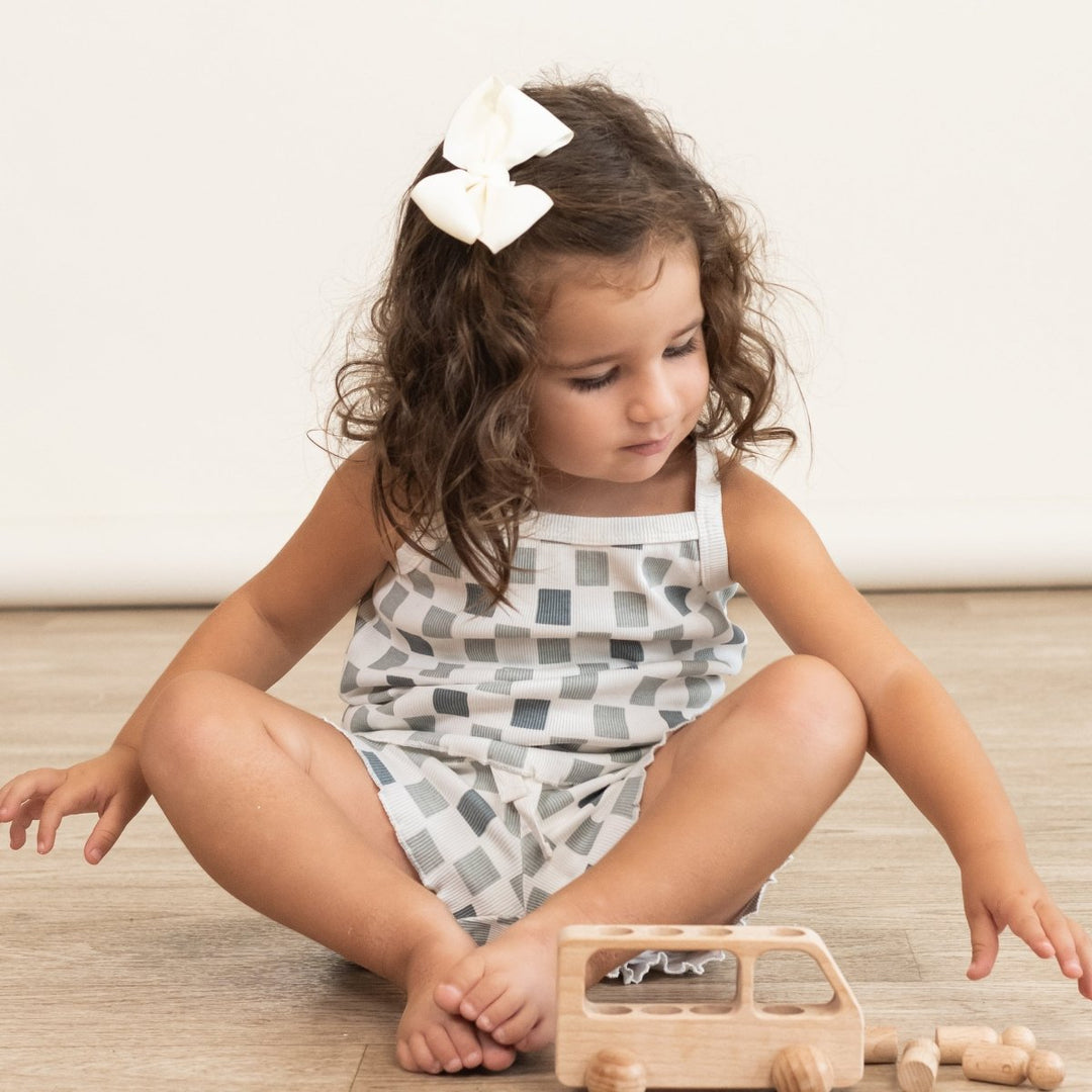 Organic Spaghetti Top &amp; Short Set - Checkered