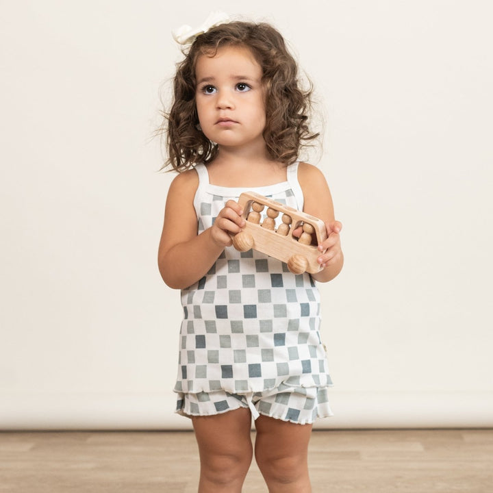 Organic Spaghetti Top &amp; Short Set - Checkered