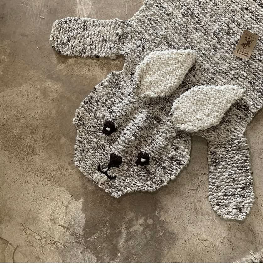 Organic Wool Play Mat + Nursery Rug  - Bunny