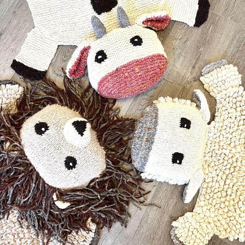 Organic Wool Play Mat + Nursery Rug  - Cow