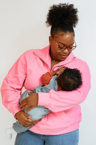 Oversized Three Zip Breastfeeding Sweatshirt