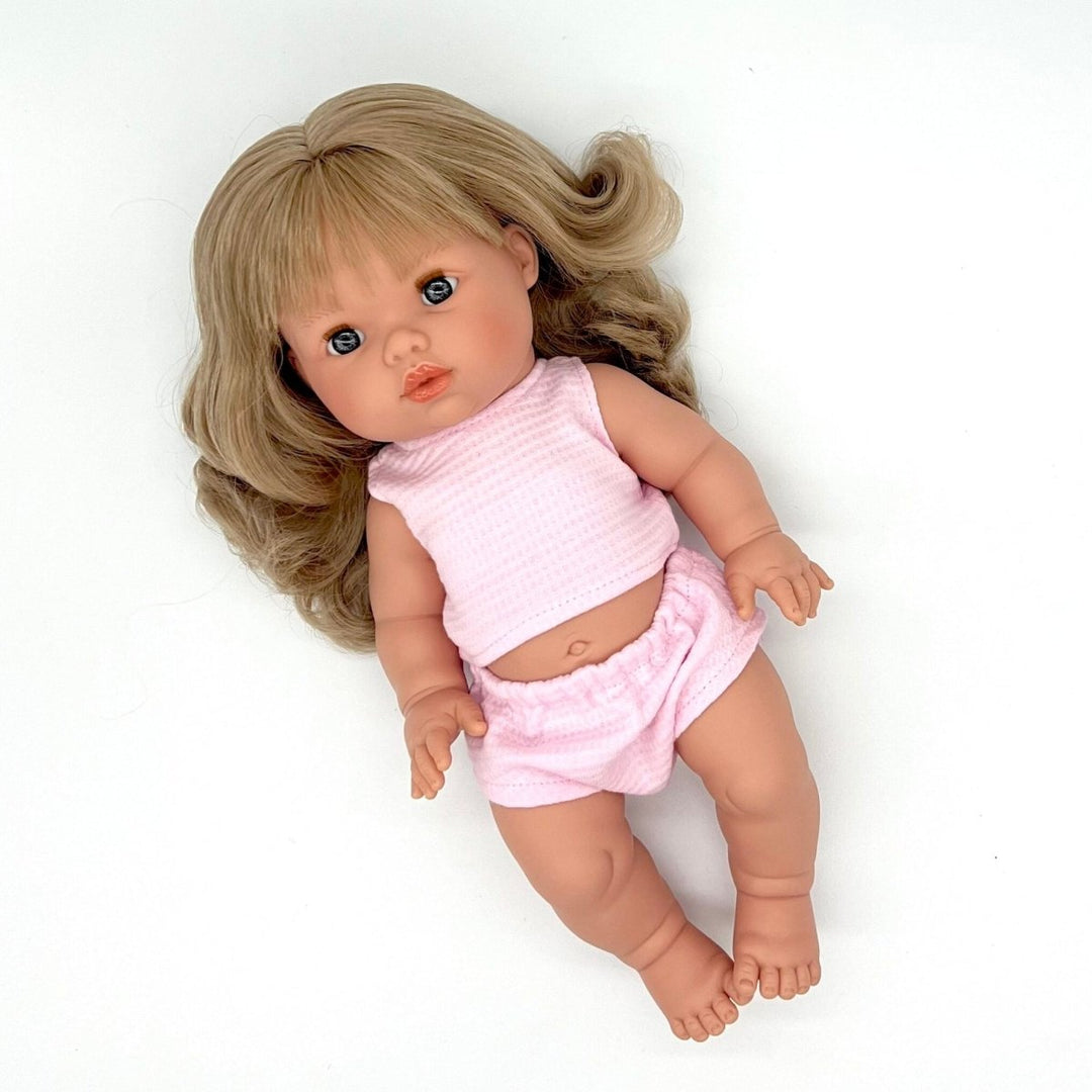 Pink Waffle Knit Doll Underwear Set