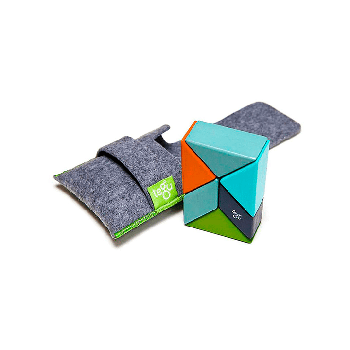 Pocket Pouch Prism Magnetic Wooden Blocks - 6 pieces