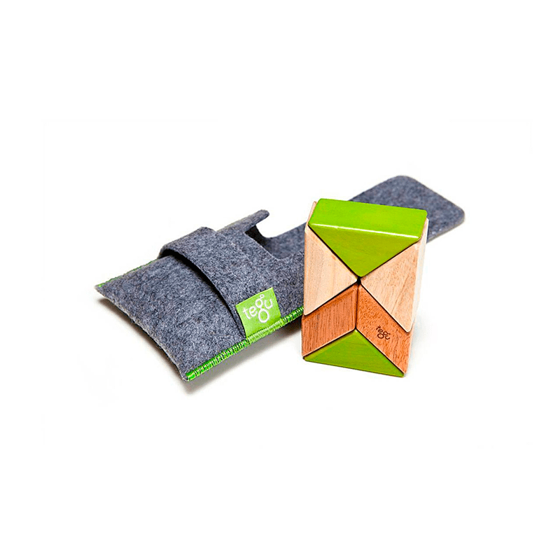 Pocket Pouch Prism Magnetic Wooden Blocks - 6 pieces