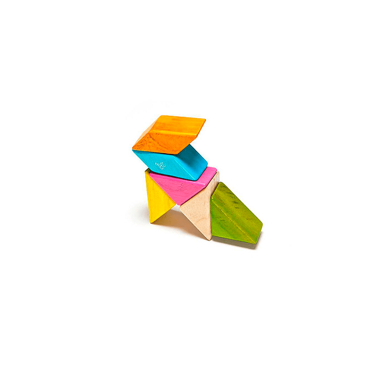 Pocket Pouch Prism Magnetic Wooden Blocks - 6 pieces