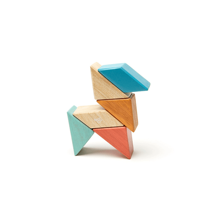 Pocket Pouch Prism Magnetic Wooden Blocks - 6 pieces