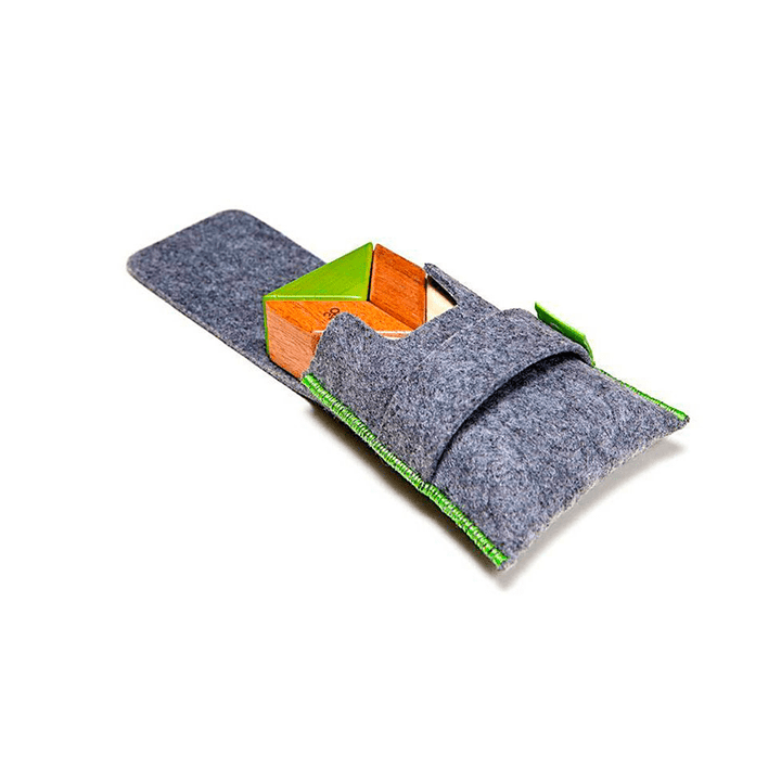 Pocket Pouch Prism Magnetic Wooden Blocks - 6 pieces