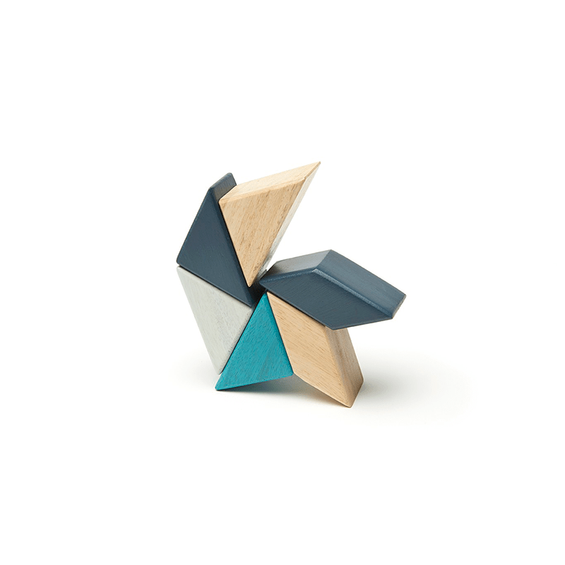 Pocket Pouch Prism Magnetic Wooden Blocks - 6 pieces